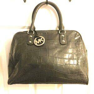 MICHAEL KORS GREY CROCODILE SATCHEL